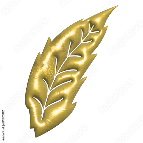 3d rendered Golden Leaf for Design Elements