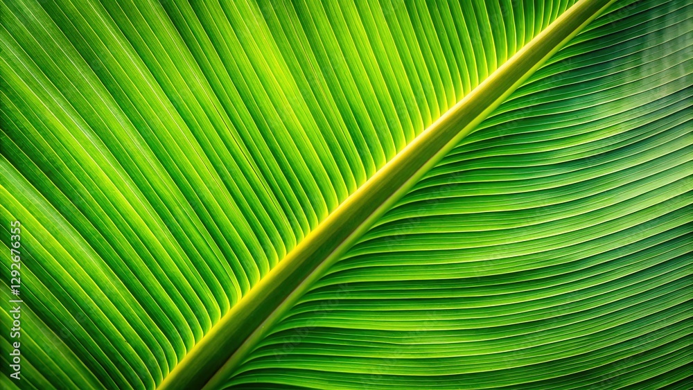 Close-up banana leaf: details of a tropical pattern. Close-up banana leaf: details of a tropical pattern.