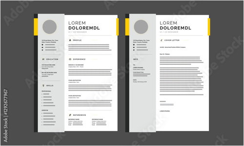 Resume CV. Professional modern and minimal resume CV, Clean and modern resume portfolio CV template
