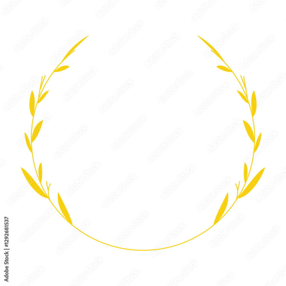 Gold Circle with Wreath Laurel