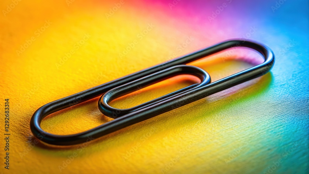 Minimalist black paperclip, perfect for copy space. Minimalist black paperclip, perfect for copy space.