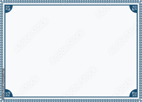 Elegant blue border and frame with floral design adding a touch of sophistication