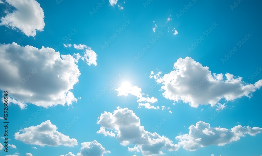 Sunny sky, clean blue sky, white clouds, Generative AI Sunny sky, clean blue sky, white clouds, Generative AI