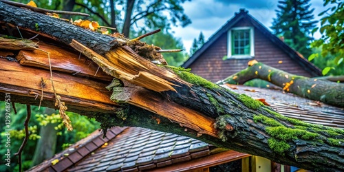 Wallpaper Mural Storm debris, a broken roof, macro shot. Torontodigital.ca