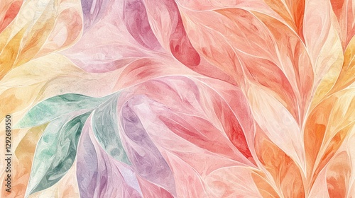 Abstract Floral Background with Soft Pastel Colors and Textures