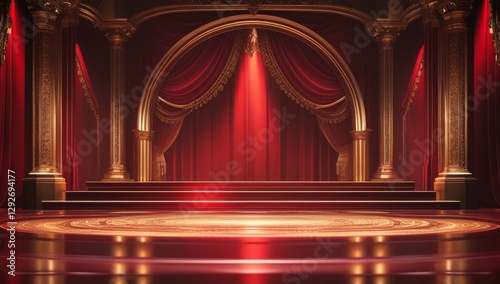Obraz na płótnie Red golden ceremony award stage venue background. w salonie