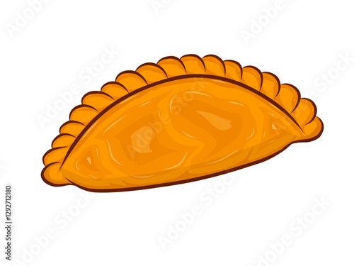 pastel vector design of traditional Indonesian food. ramadan food vector design. fried pastel or jalangkote typical Indonesian food from Makassar. Jalangkote clip art design 