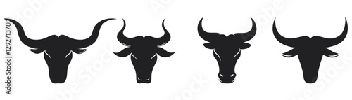 bullhead icon. buffalo silhouette. bull logo
