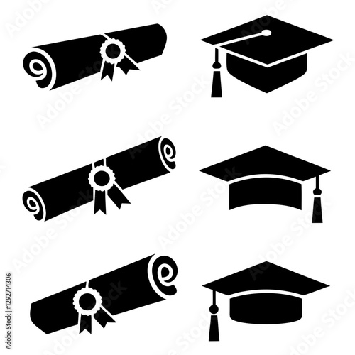 graduation icon. graduation cap vector. scholar icon, 