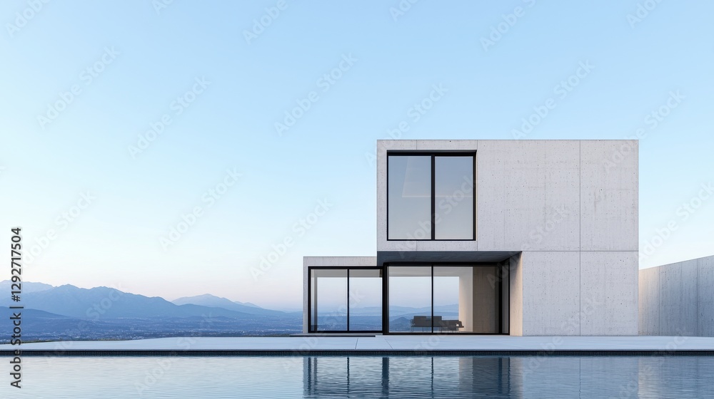 Designing modern architecture a minimalist concrete house open landscape aesthetic view sharp lines Designing modern architecture a minimalist concrete house open landscape aesthetic view sharp lines