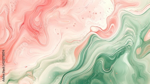 Wallpaper Mural Abstract Swirls of Pink and Green Fluid Art Background Design Torontodigital.ca
