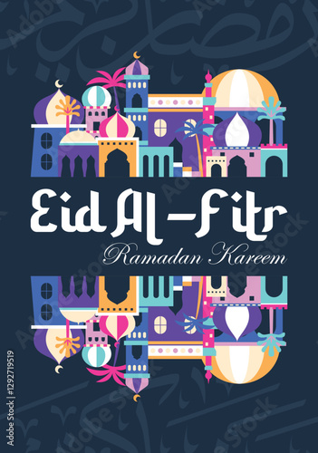 EId al Fitr poster design to celebrate holy month for Moslem that is Ramadan