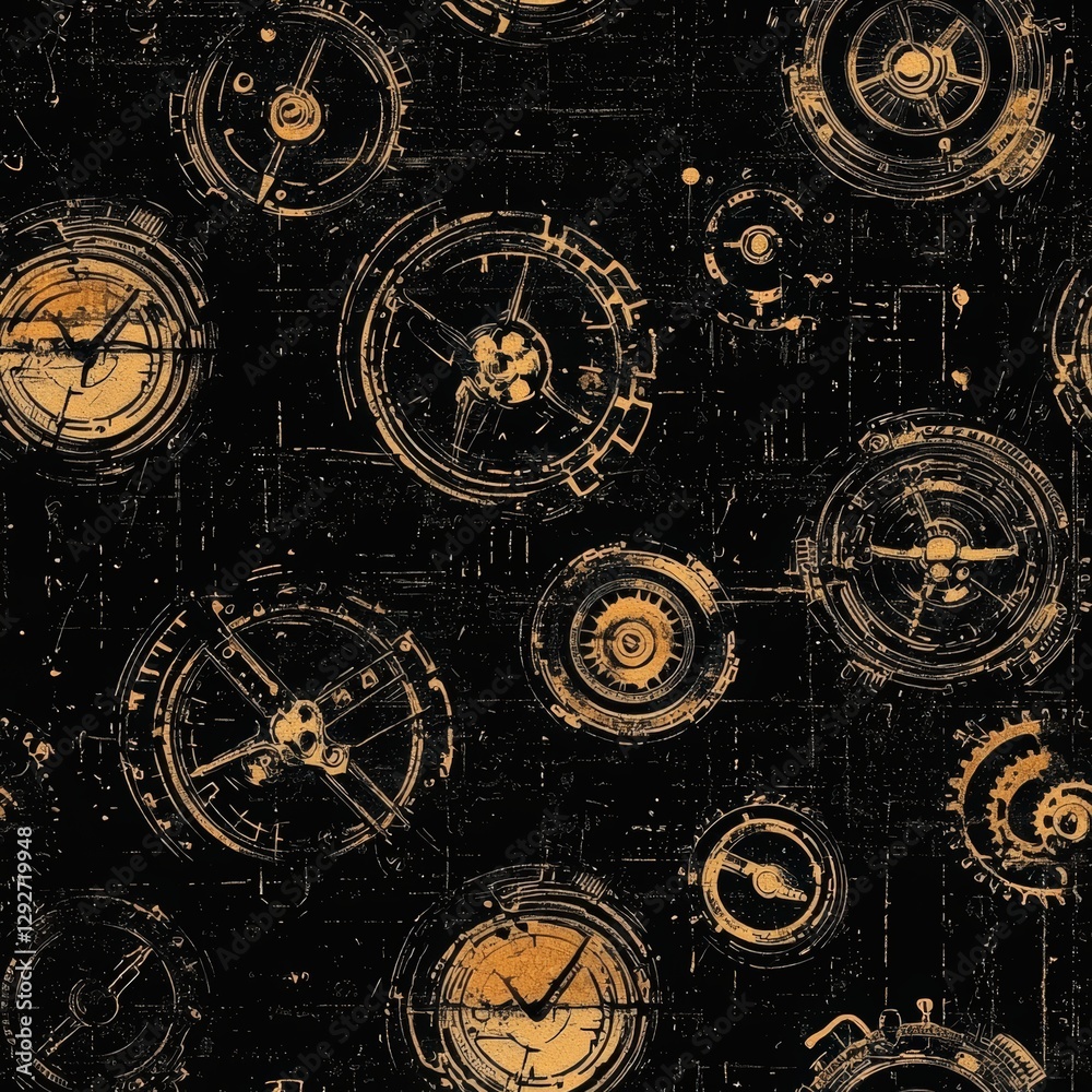 Naklejka premium Stylish clock integrated with gears representing the perfect fusion of function and design