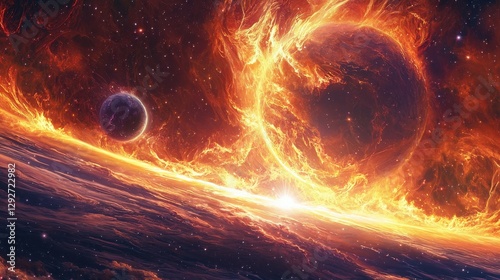 A celestial river of glowing plasma flows between planets linking distant star systems
