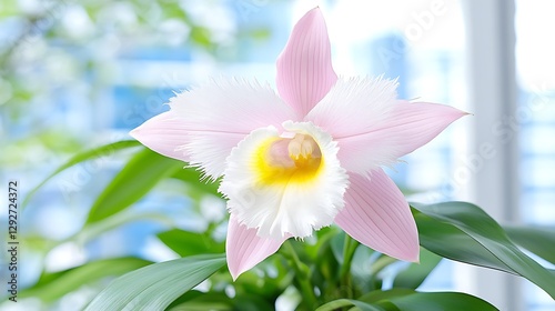 Blooming orchid indoor garden plant photography natural light close-up beauty
