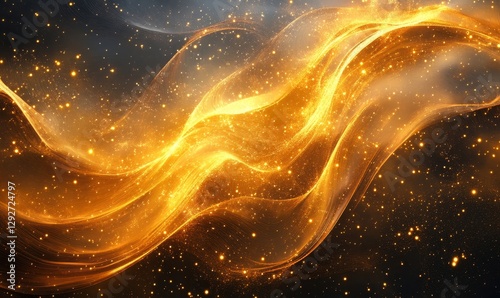 Golden Abstract Art Design, Generative AI