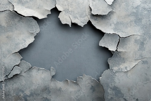 Torn grey paper with a central cutout for your text designed for promotional purposes