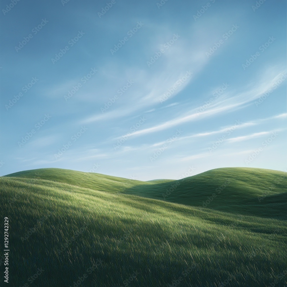 Obraz premium Serene rolling hills under a pale sky