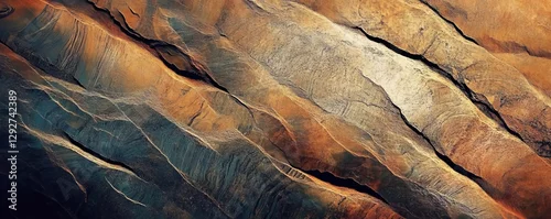 Panel kuchenny z motywem Abstract Stone Texture Diagonal Composition, Warm and Cool Tones, Geological Concept, Stone, Texture, Background Stone, Geology