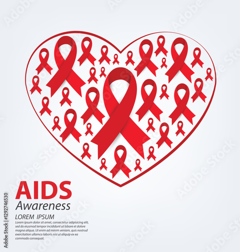 Aids Awareness. World Aids Day concept. Vector illustration.