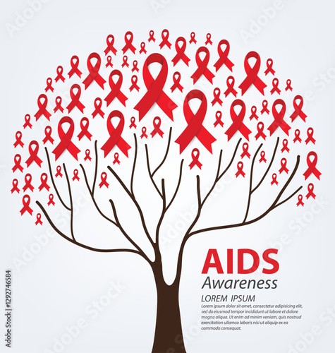 Aids Awareness. World Aids Day concept. Vector illustration.