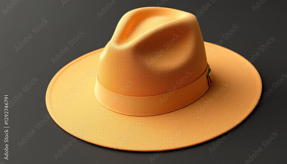 Orange Fedora Hat Fashion Accessory Product Shot Orange Fedora Hat Fashion Accessory Product Shot