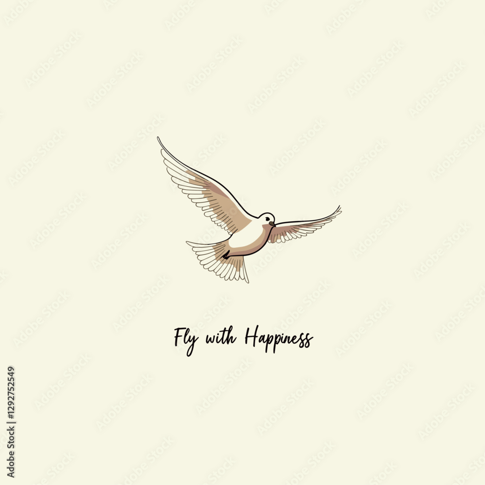 Fototapeta premium Wings that Fly with Freedom and Joy: A Vector Illustration of Happiness and Flight