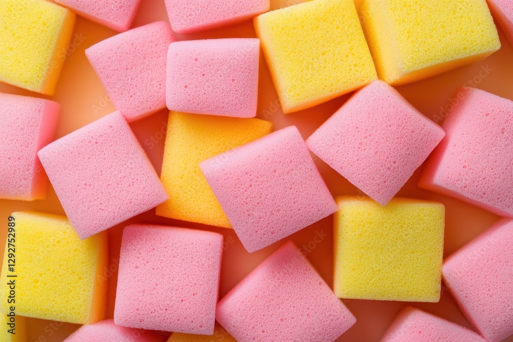 Yellow and pink cube shaped foam backdrop Yellow and pink cube shaped foam backdrop
