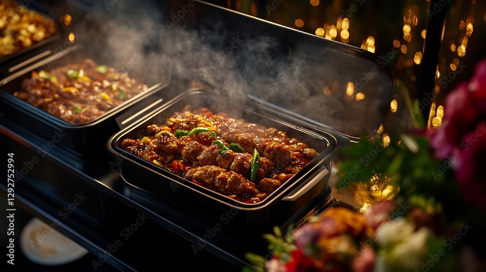 Obraz premium Delicious Steaming Hot Buffet Food