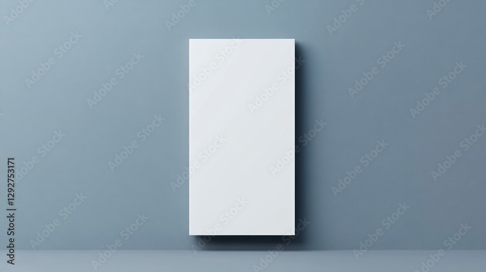 Vector flat illustration of a white vertical rectangle, a blank poster mockup on a grey background Vector flat illustration of a white vertical rectangle, a blank poster mockup on a grey background