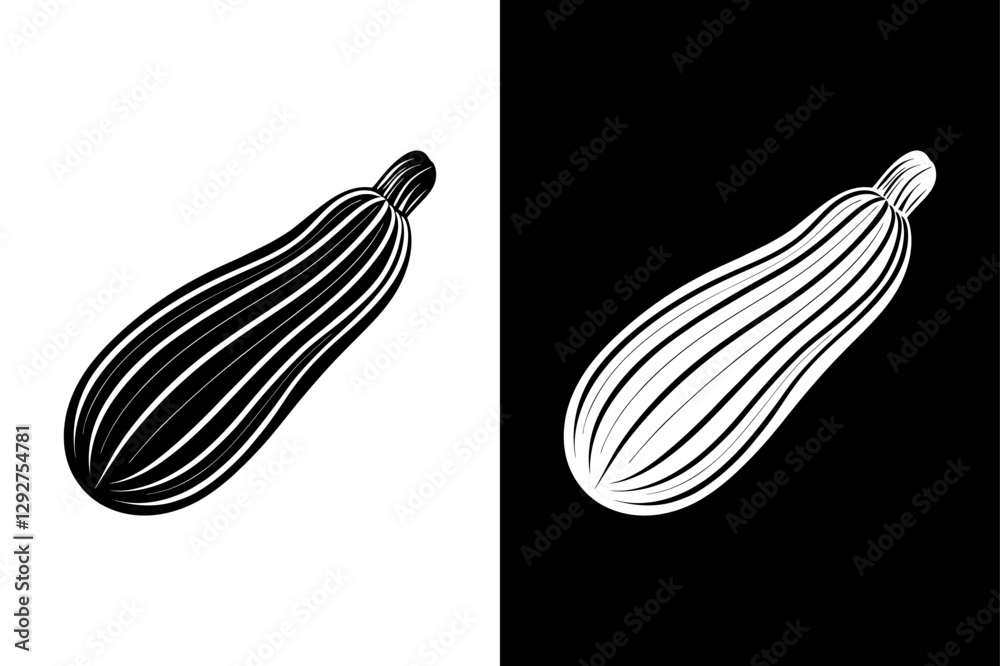 Sleek Zucchini Glyph Icon Perfect for Design & Branding Sleek Zucchini Glyph Icon Perfect for Design & Branding