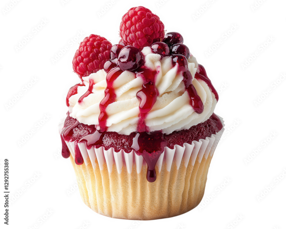 Delicious cupcake topped with fresh raspberries and sweet berry drizzle, perfect for dessert lovers. Indulge in this delightful treat Delicious cupcake topped with fresh raspberries and sweet berry drizzle, perfect for dessert lovers. Indulge in this delightful treat