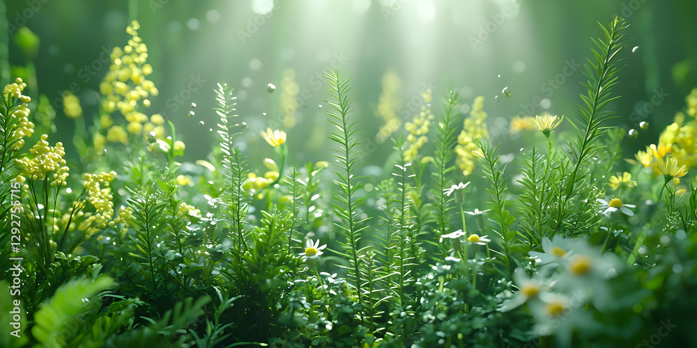 Luminous Meadow 3D Illustration Luminous Meadow 3D Illustration