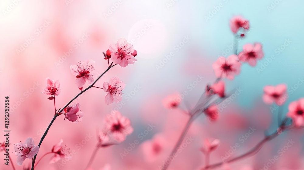 Delicate cherry blossoms in soft pastel colors, evoking springtime beauty and tranquility. Delicate cherry blossoms in soft pastel colors, evoking springtime beauty and tranquility.
