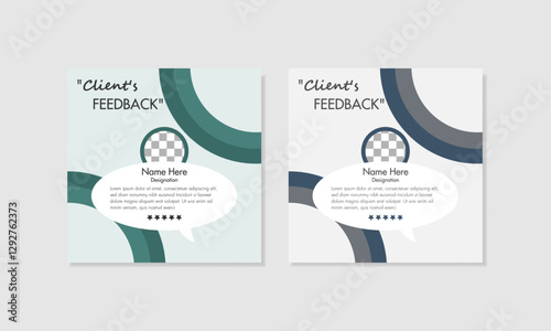 Client or customer feedback and review or testimonial template design simple and professional for social media post
