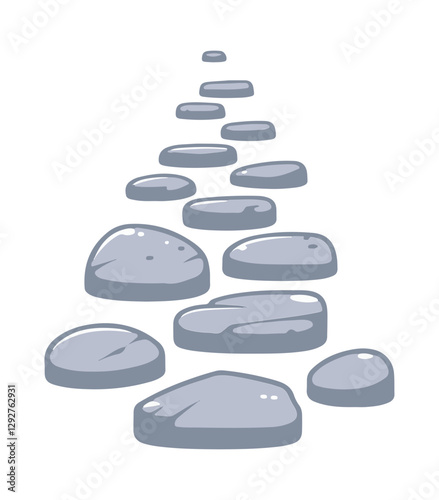 Stone Path Vector Illustration – Various Rock Path Designs in Different Styles