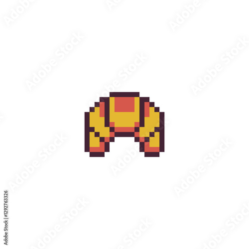 Croissant pixel art icon sweet bun isolated vector illustration. Design for logo bakery, sticker, mobile app and embroidery. Game assets 8-bit sprite.