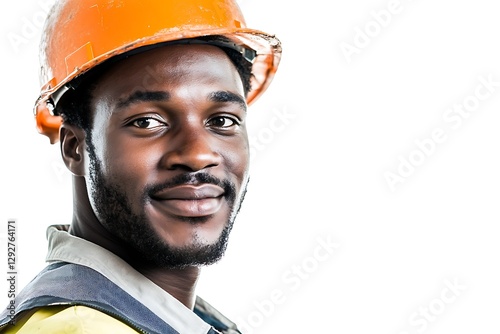 Smiling construction worker in hardhat.