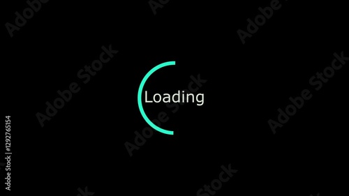 Progress loading bar circle animation 0-100 percent on a cyan color background. Loading circle animation. Indicator progress bar animasi video