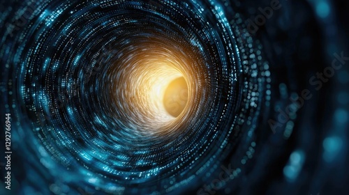 Wallpaper Mural Abstract digital tunnel, light at end, futuristic Torontodigital.ca