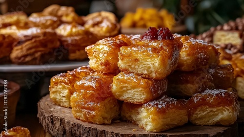 Delicious gabonese gateaux gabonais local bakery food photography rustic setting closeup culinary delight