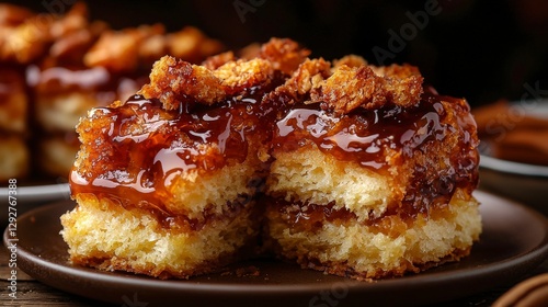 Closeup of gabonese gateaux gabonais delight street market food photography urban setting artistic perspective
