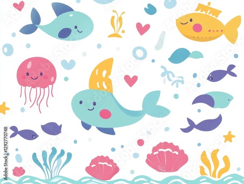 seamless pattern with fishes
