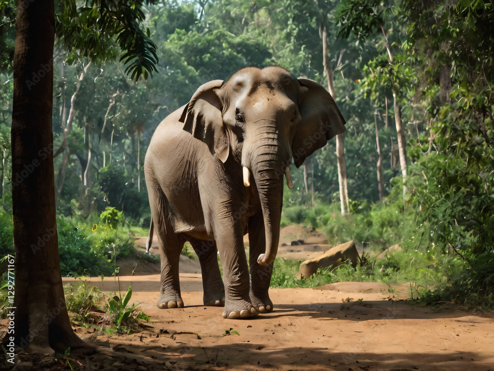 Fototapeta premium elephant in the green forest