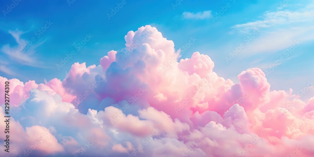 Soft pink clouds float gently across a serene blue sky with hints of warm sunlight filtering through the soft white clouds, soft pink clouds, fluffy clouds Soft pink clouds float gently across a serene blue sky with hints of warm sunlight filtering through the soft white clouds, soft pink clouds, fluffy clouds