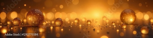 Shimmering gold geometric forms on luminous backdrop, backdrop, graphics