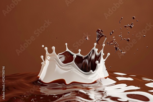 Flawless Visual of 3D Chocolate Wave Podium for Coffee Stand Display