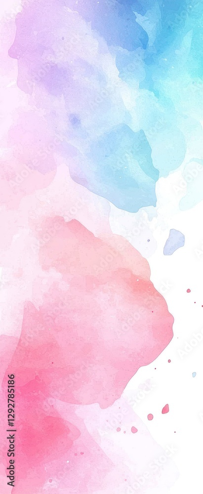 Fototapeta premium Soft Pastel Watercolor Background with Abstract Fluid Designs