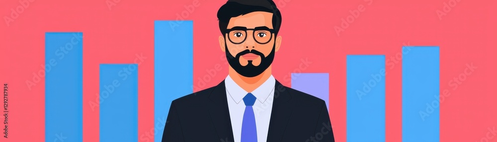 Business growth strategies for professionals office setting digital illustration creative environment front view