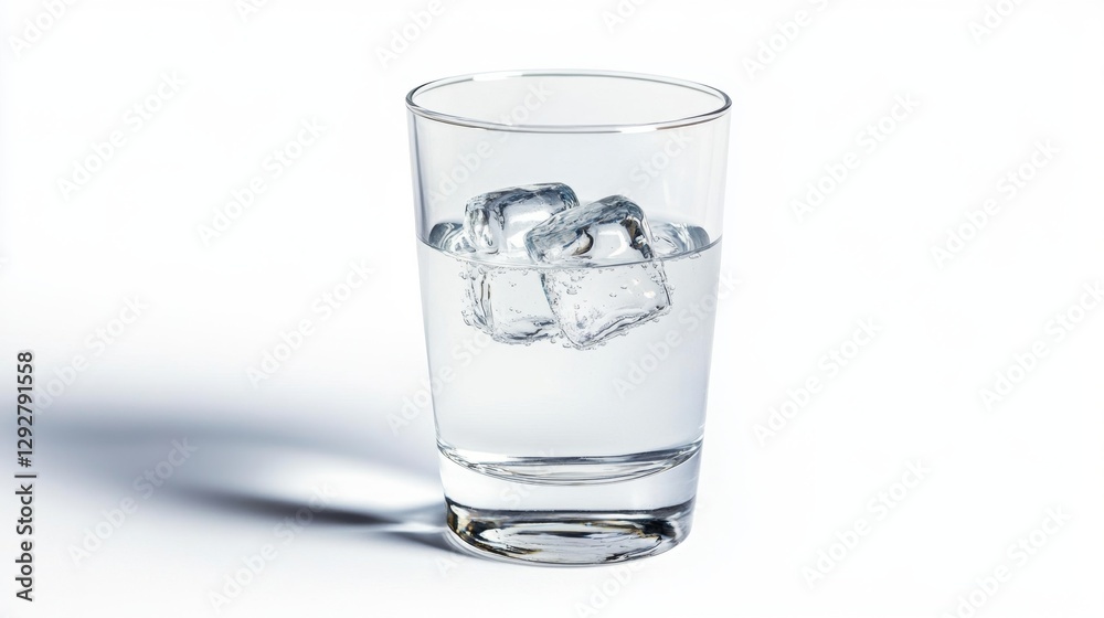 Refreshing lemon water with ice cubes isola beverage photography indoor setting close-up view hydration concept Refreshing lemon water with ice cubes isola beverage photography indoor setting close-up view hydration concept